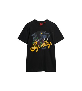 Superdry T-shirt with tattoo motif Script black