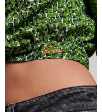 Superdry Bluzka z węzłem z przodu Vintage zielona