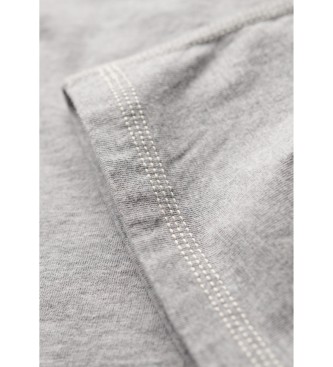 Superdry T-shirt avec surpiqres et poches contrastes grises