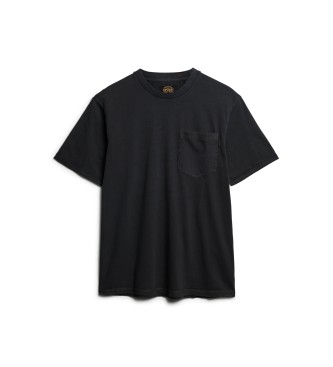 Superdry T-shirt avec surpiqres et poches contrastes noir