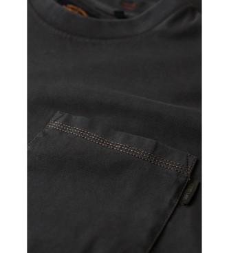 Superdry T-shirt avec surpiqres et poches contrastes noir