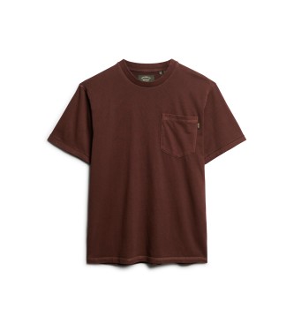 Superdry T-shirt avec surpiqres contrastes et pochette marron