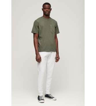 Superdry T-shirt met contrasterende stiksels en zak in contrastgroen