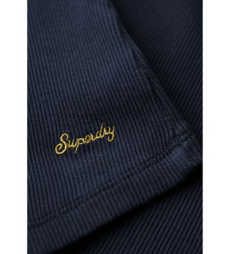 Superdry T-shirt Athletic Essential com acabamento em renda azul-marinho