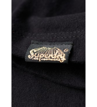 Superdry T-shirt with black tattoo motif with rhinestones