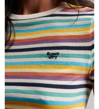Superdry Wielokolorowa krótka koszulka w paski Vintage