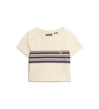 Superdry Vintage beige striped short-sleeved T-shirt