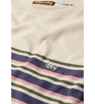 Superdry T-shirt corta a righe beige vintage