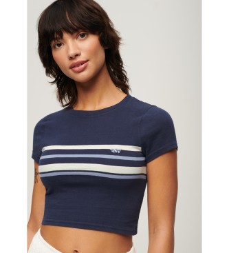 Superdry Vintage navy striped short t-shirt