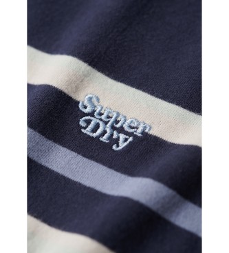 Superdry T-shirt corta a righe vintage blu scuro