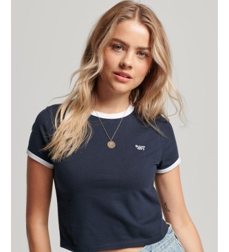 Superdry Organic cotton short t-shirt with navy trims