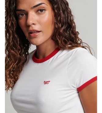 Superdry Camiseta Con Ribetes blanco