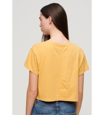 Superdry Loszittend geel kort t-shirt