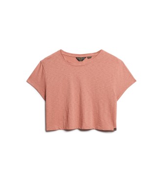 Superdry T-shirt court rose ample