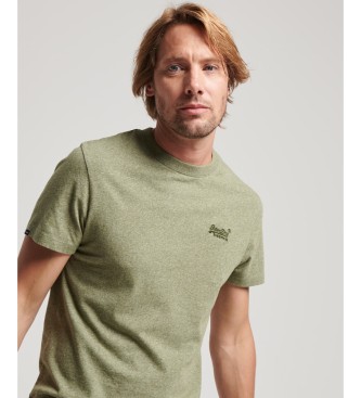 Superdry T-shirt in cotone organico con logo Essential verde