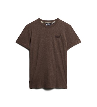 Superdry T-shirt van biologisch katoen met bruin Essential-logo