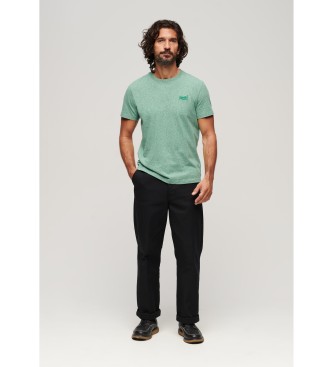 Superdry Organic cotton t-shirt with logo Essential green
