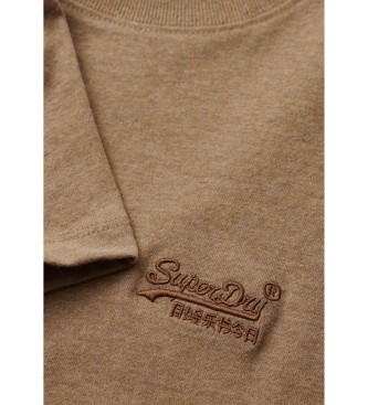 Superdry T-shirt z logo Essential brązowy