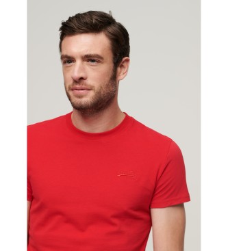 Superdry T-shirt de algodo orgnico com logtipo Essential vermelho