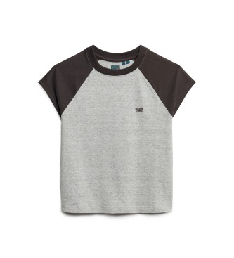 Superdry Majica iz organskega bombaža z logotipom Essential siva