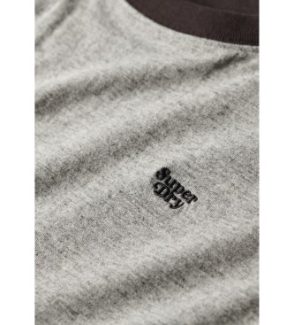 Superdry T-shirt de algodo orgnico com logtipo Cinzento essencial