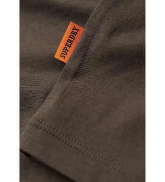 Superdry T-shirt with brown embroidered Essential logo