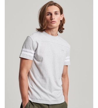 Superdry T-shirt en coton biologique avec logo Essential Quarterback gris