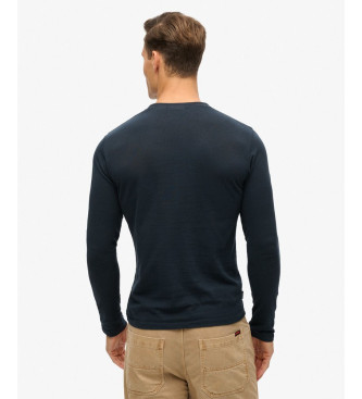 Superdry T-shirt en coton biologique avec logo brodé en bleu marine