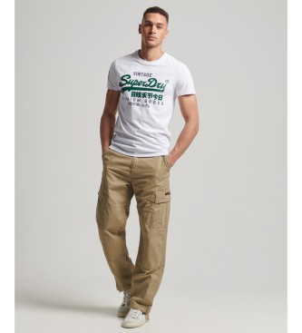 Superdry Organic cotton T-shirt with Vintage Logo white logo