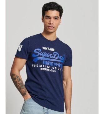 Superdry Organic Cotton T-Shirt with Vintage Navy Logo