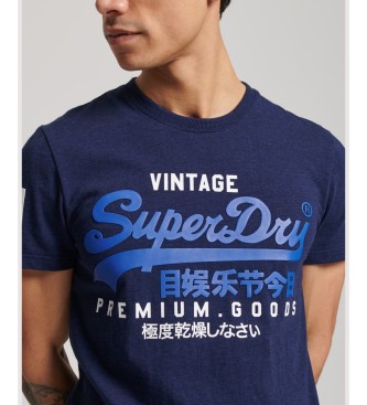 Superdry T-Shirt en coton biologique avec logo Vintage Navy