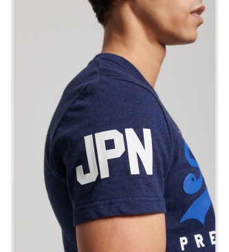 Superdry T-shirt in cotone biologico con logo vintage blu navy