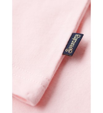 Superdry T-shirt vintage con logo ricamato rosa