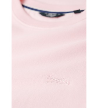 Superdry T-shirt vintage con logo ricamato rosa