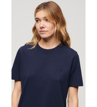 Superdry T-shirt con logo ricamato blu scuro vintage