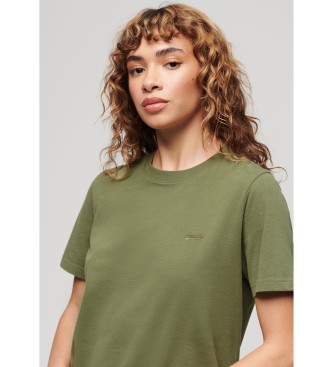 Superdry T-shirt con logo ricamato verde vintage