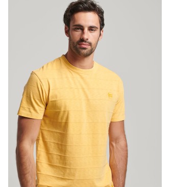 Superdry T-shirt van gestructureerd biologisch katoen met geel Vintage-logo