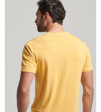 Superdry T-shirt van gestructureerd biologisch katoen met geel Vintage-logo