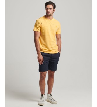 Superdry T-shirt gialla in cotone organico testurizzato con logo vintage