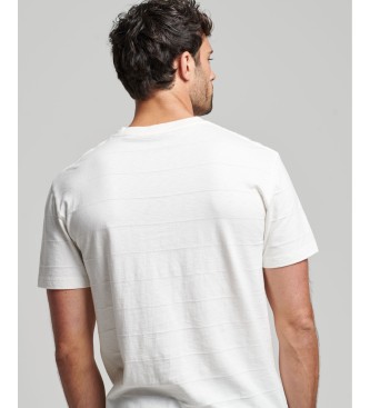 Superdry T-shirt in cotone organico strutturato con logo vintage bianca