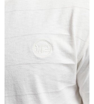 Superdry T-shirt en coton biologique avec texture et logo Vintage blanc