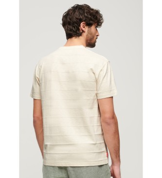 Superdry T-shirt com textura bege vintage e logótipo