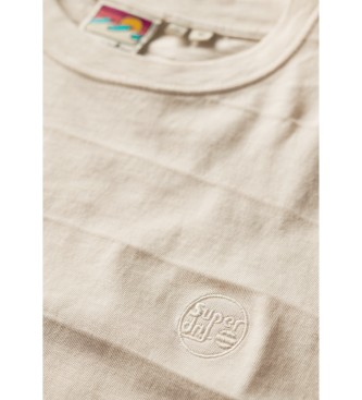 Superdry T-shirt com textura bege vintage e logótipo