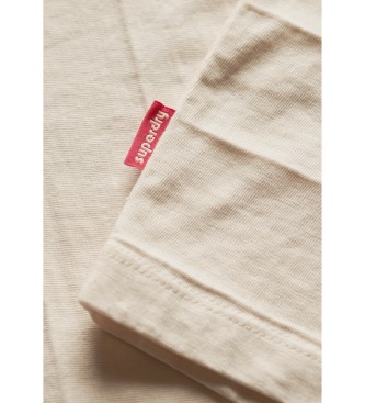 Superdry T-shirt com textura bege vintage e logótipo