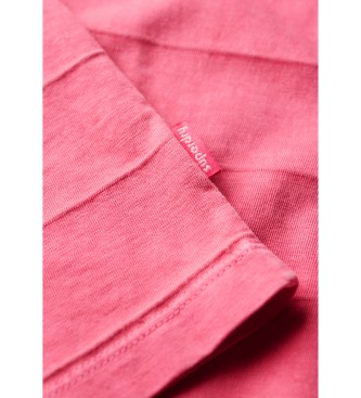 Superdry T-shirt texturizada com logtipo vintage rosa