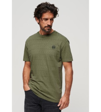 Superdry Organic cotton T-shirt with texture and logo Vintage green