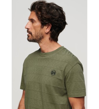 Superdry Organic cotton T-shirt with texture and logo Vintage green