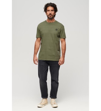 Superdry Organic cotton T-shirt with texture and logo Vintage green