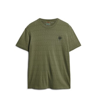 Superdry Organic cotton T-shirt with texture and logo Vintage green