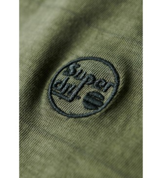 Superdry T-shirt van biologisch katoen met textuur en logo Vintage groen